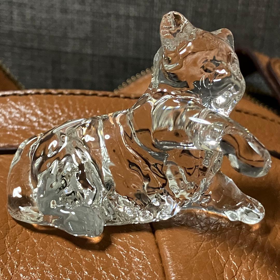 美品 可愛い 猫 キャット ガラス製 置物