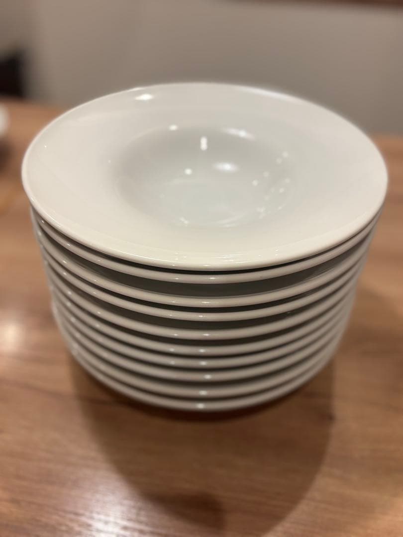 陶器製 パスタ皿 10枚セット 直径25cm 白　スープ皿　リゾット皿