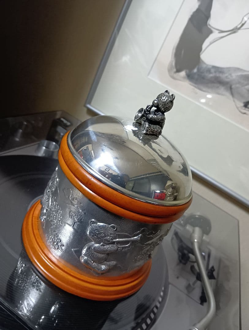 SELANGOR　ピューター　ウッド　テディベア　オルゴール