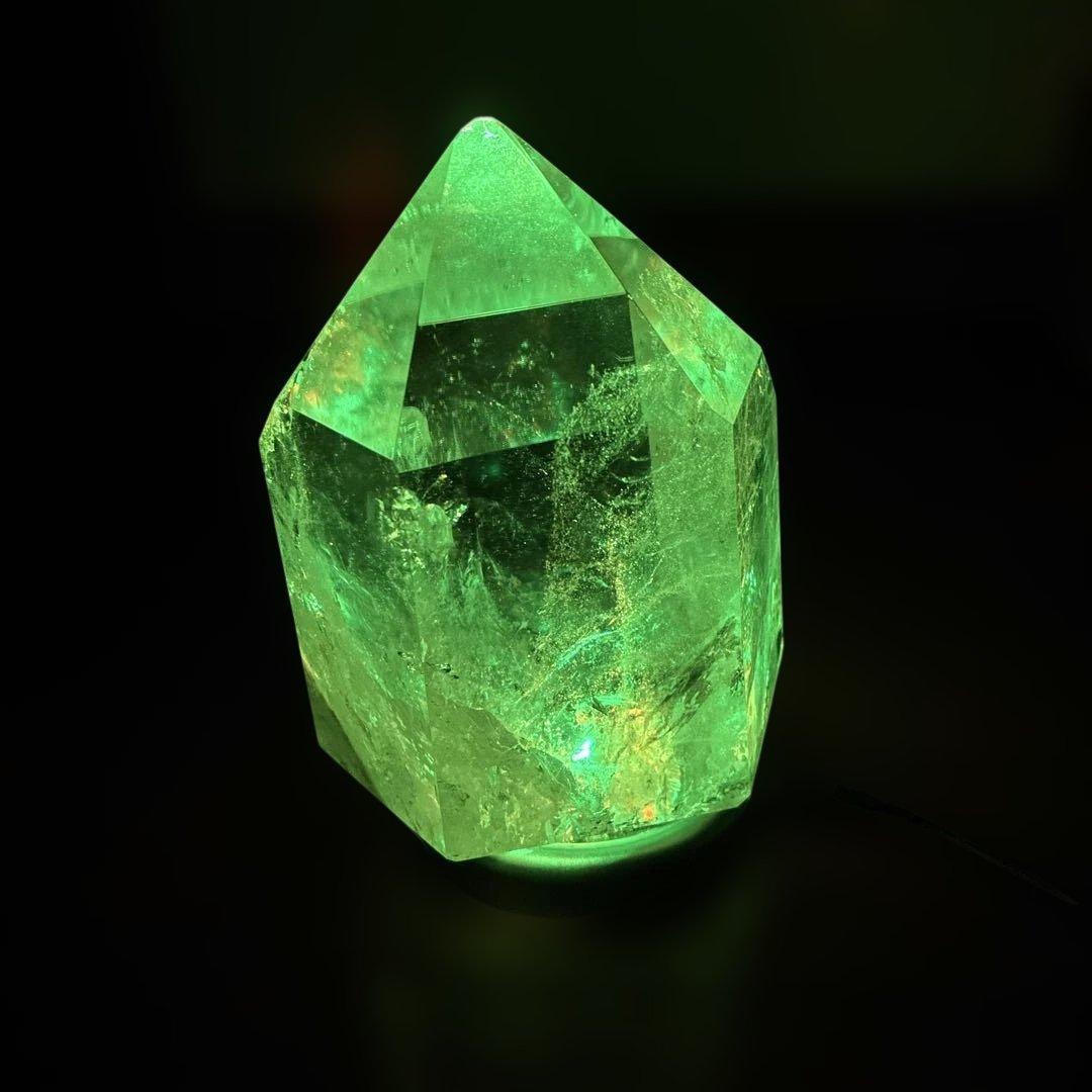 天然石/六角柱/水晶/台座付