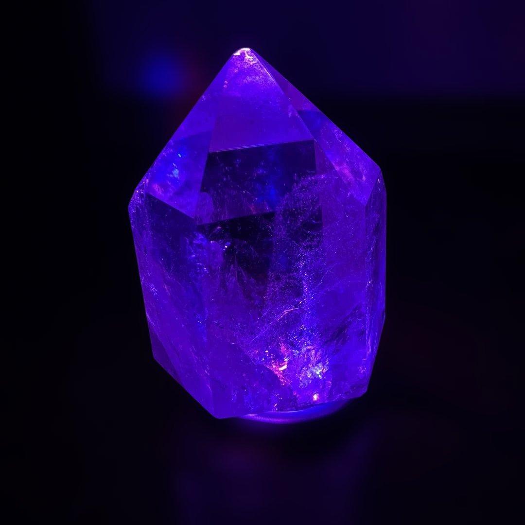 天然石/六角柱/水晶/台座付