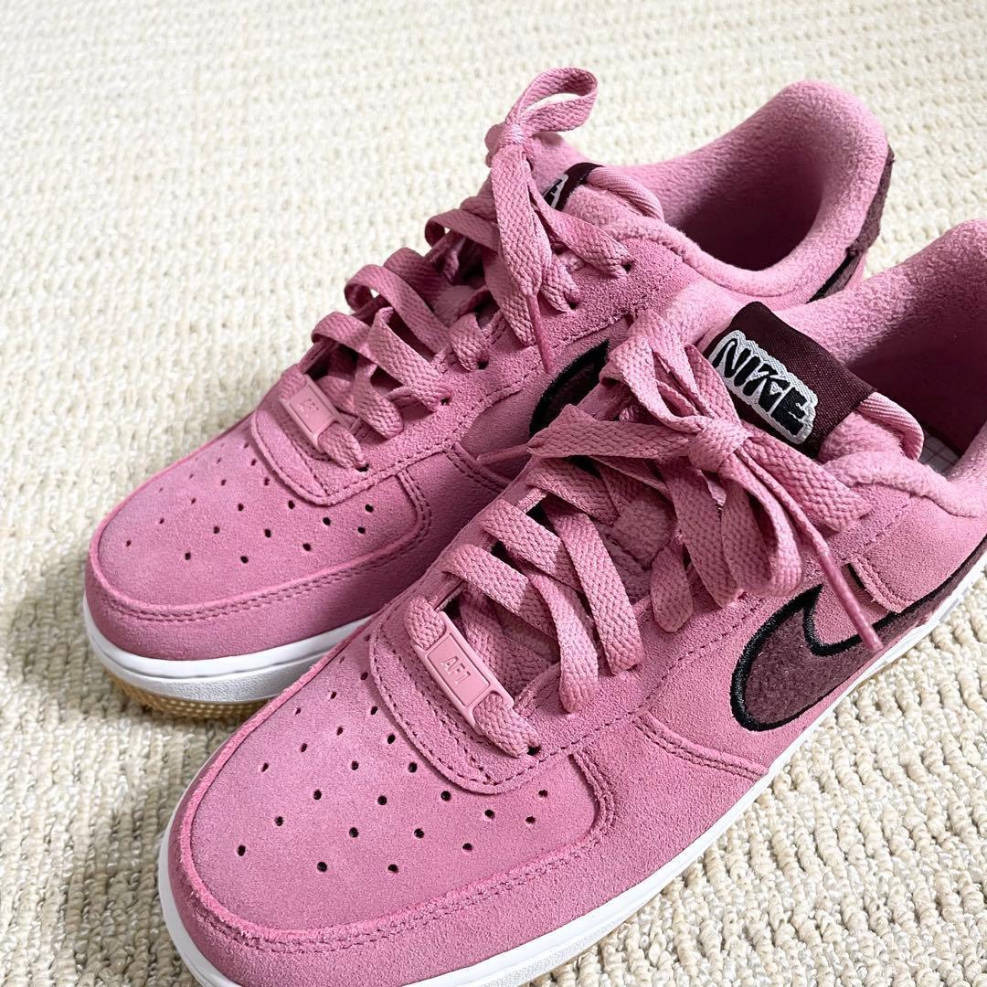 未使用 ナイキ エアフォース1 スウェード 本革 ピンク 紫