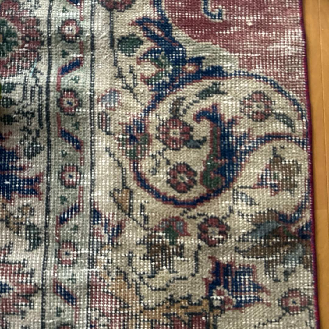 50.5×100.5 ボタニカルマット　アンティーク　トルコヴィンテージラグ