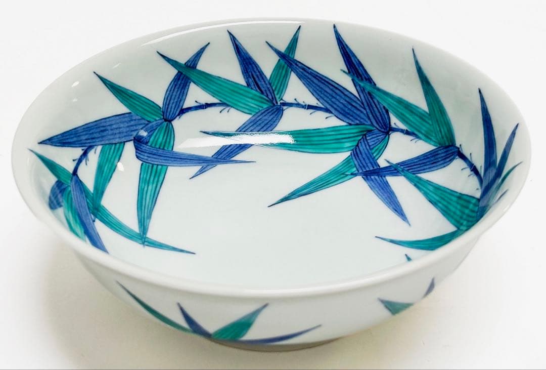 今右衛門窯　笹絵菓子器　箱あり