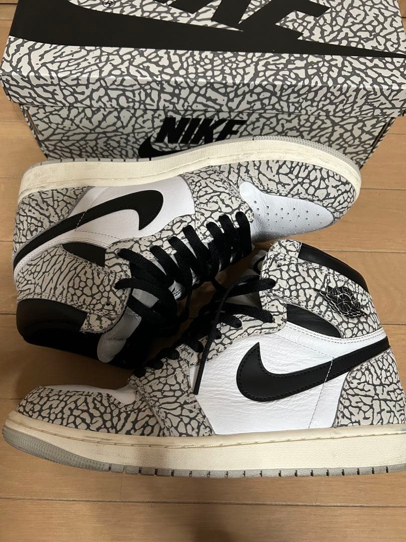 靴 Nike Air Jordan 1 \"White Cement/Safari\"