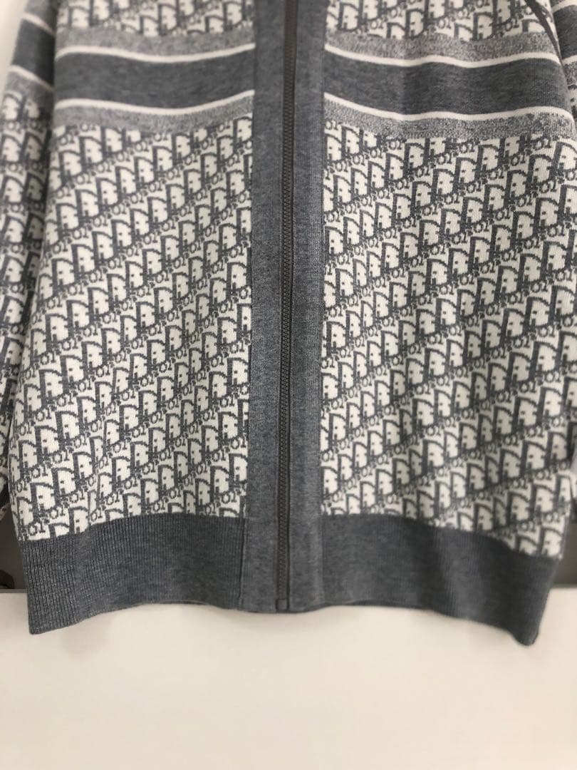 Dior ディオール　ニットセーター　グレー　フーディ　綺麗　両面