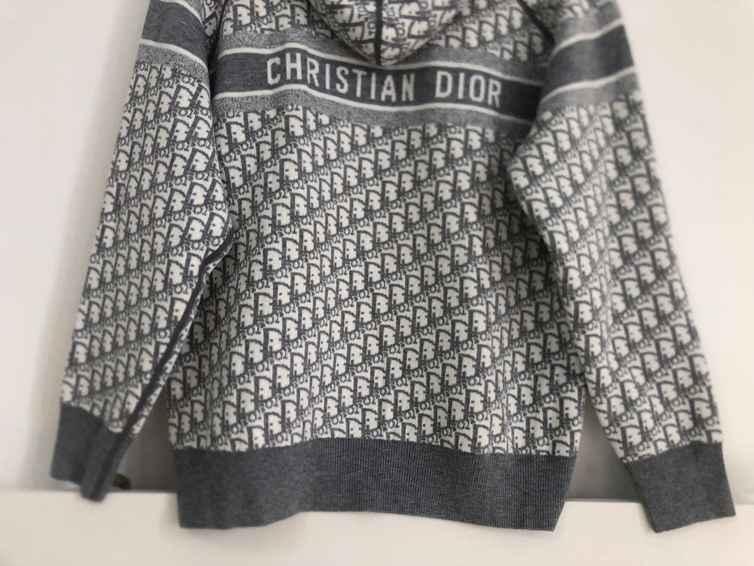 Dior ディオール　ニットセーター　グレー　フーディ　綺麗　両面