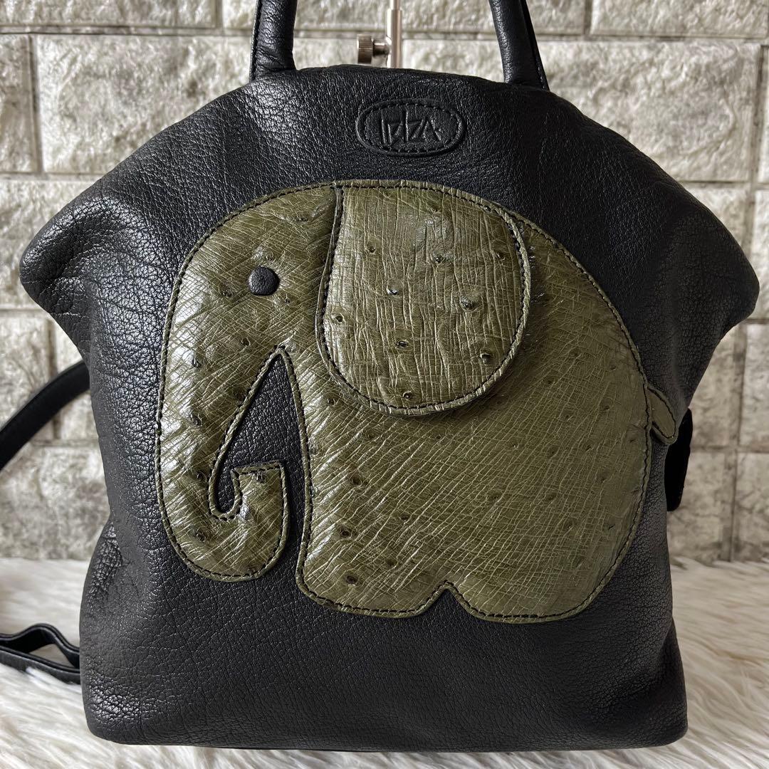 【新品未使用】イビサ　ぞうモチーフ　レザー　バックパック　リュック