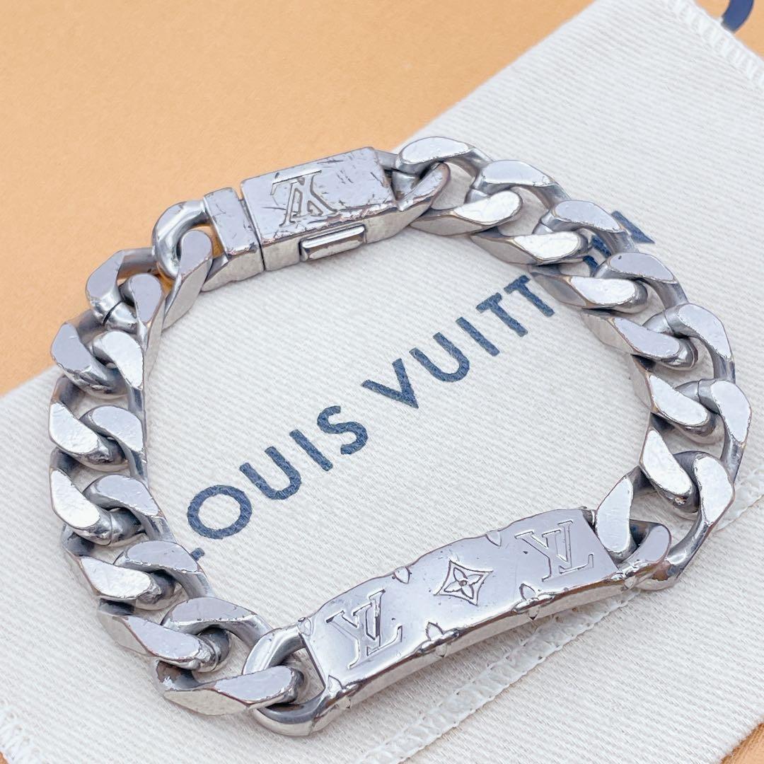 LOUIS VUITTON ブレスレット　チェーン　喜平　プレート　ID コリエ