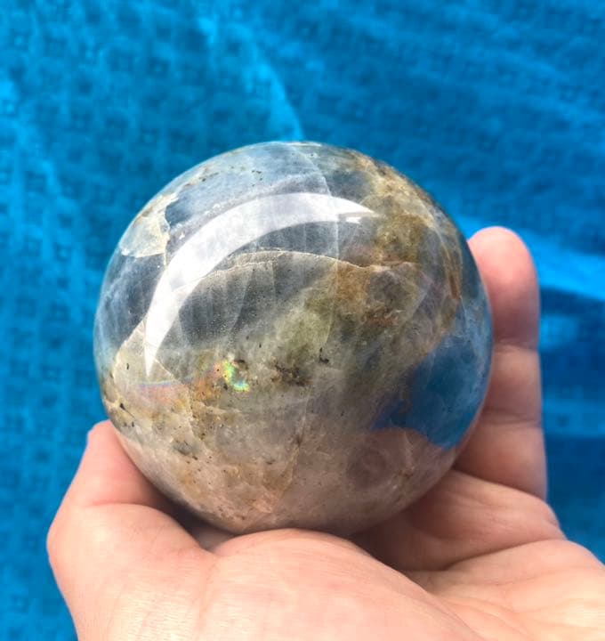 ラブラドライト宝珠（８cm珠）