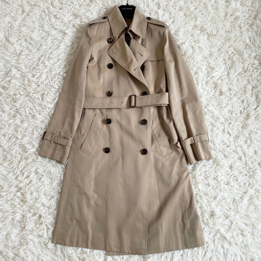 極美品　バーバリーロンドン　トレンチコート　2way　チェック　ハニーベージュ