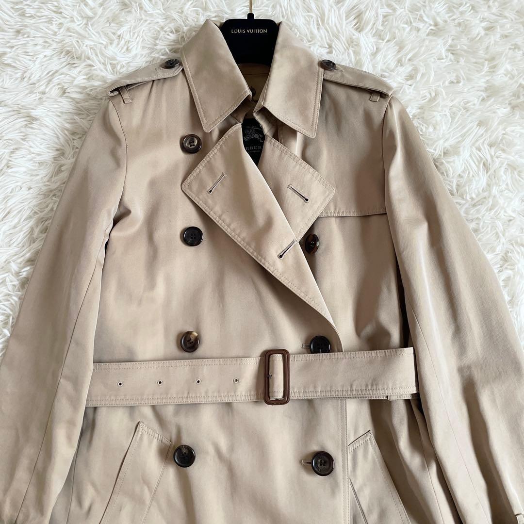 極美品　バーバリーロンドン　トレンチコート　2way　チェック　ハニーベージュ