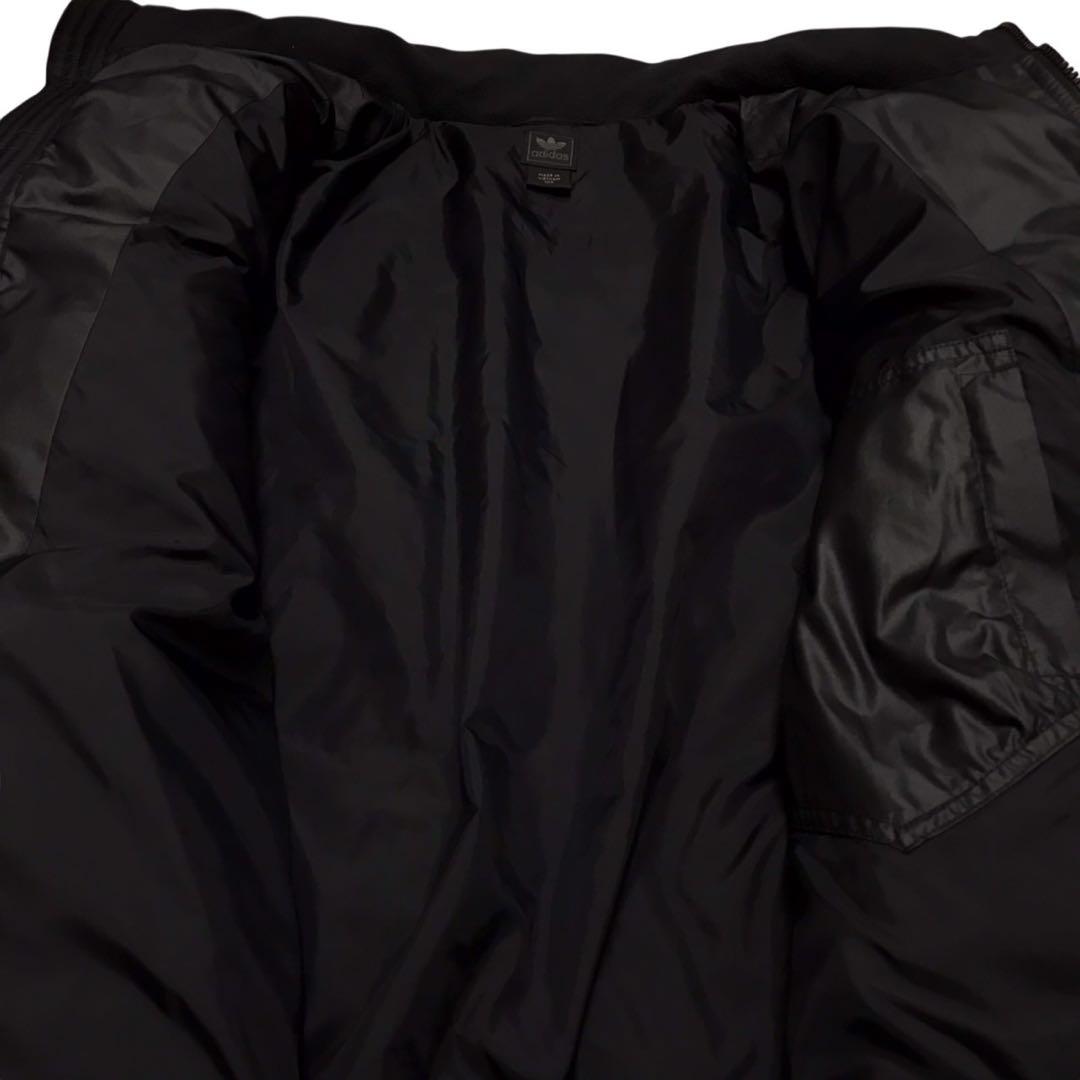 00s adidas アディダス　中綿ジャケット　トレフォイル刺繍ロゴ　ブラック
