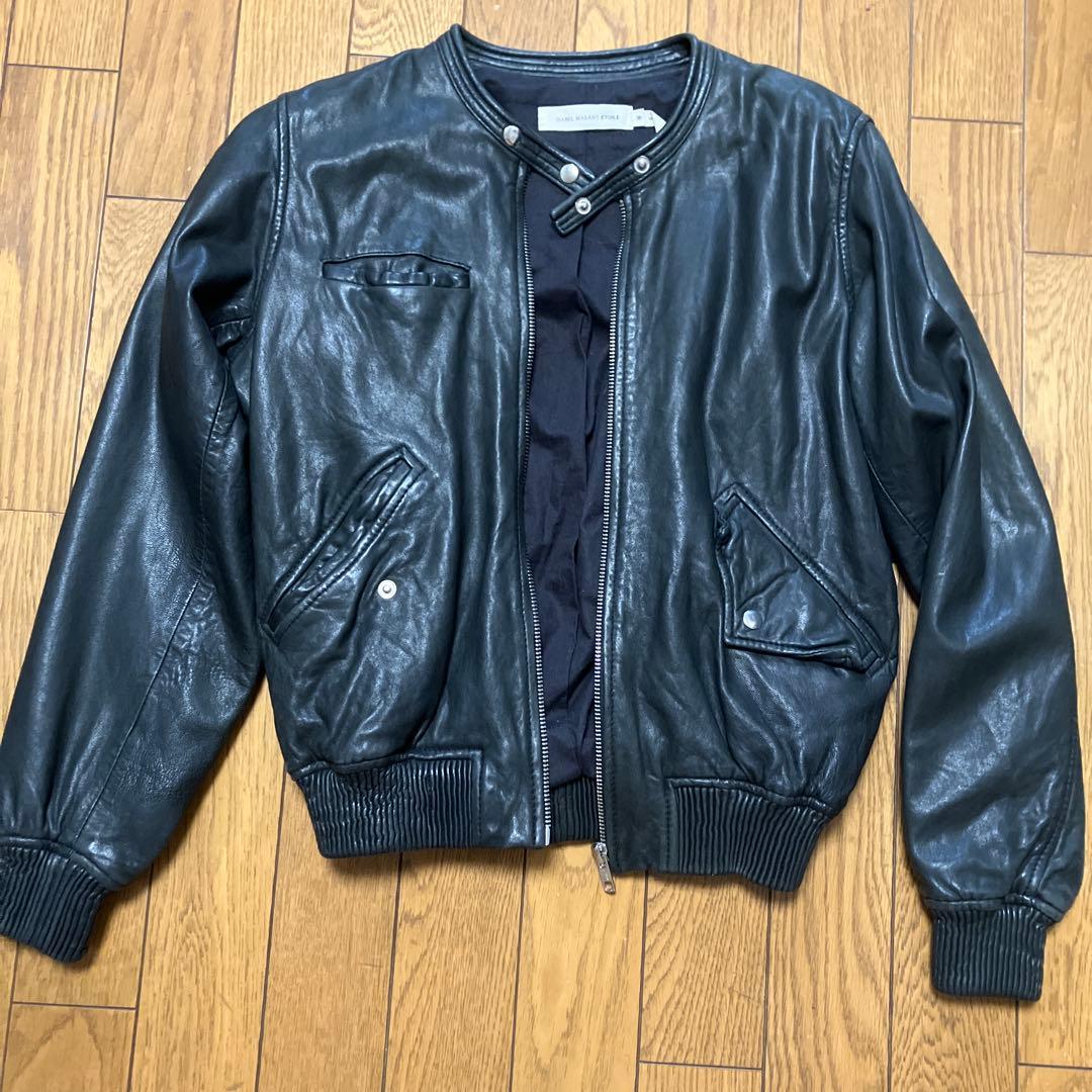 ISABEL MARANT ÉTOILE ブラックラムスキンレザージャケット36