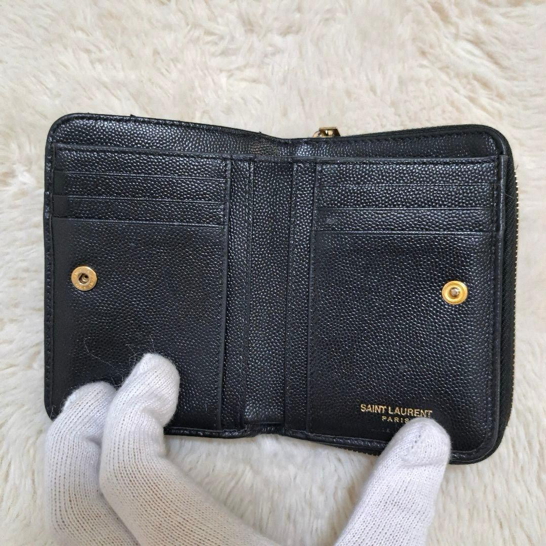 ✨極美品　レシートあり✨サンローラン　二つ折り　カサンドラ　キャビアスキン
