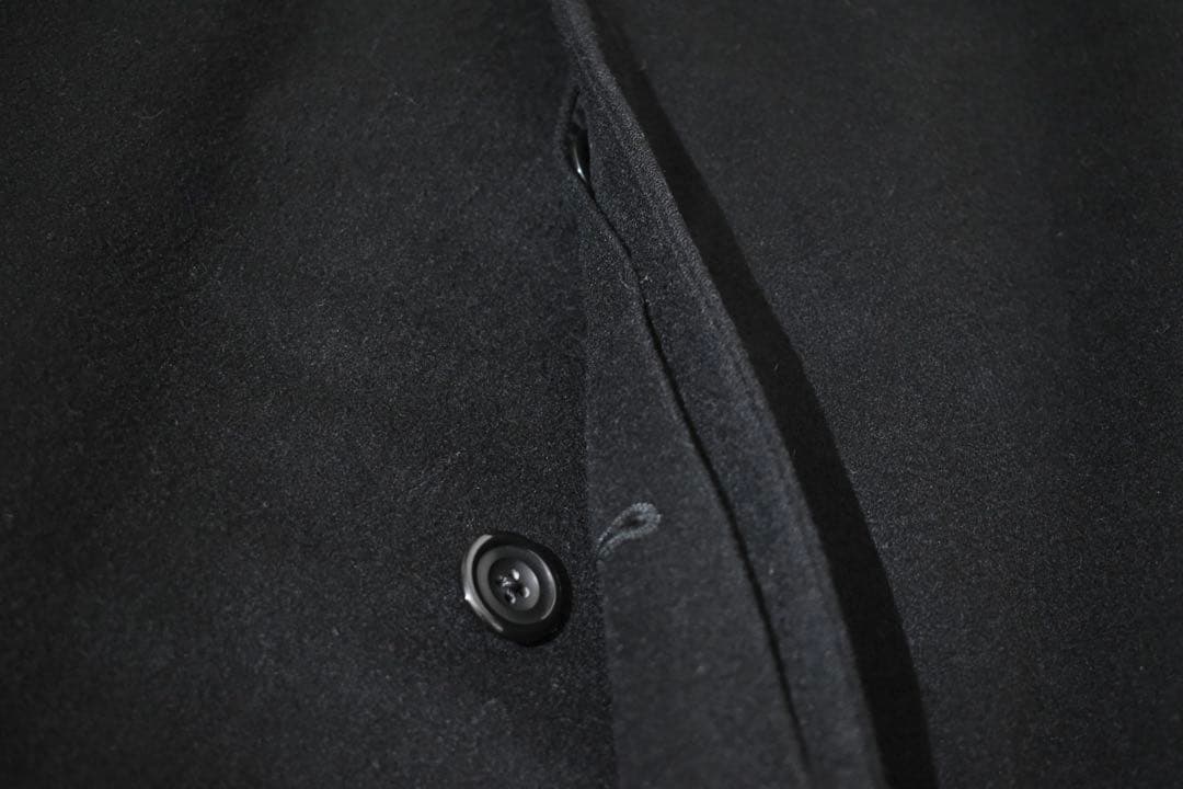 【Aquascutum/アクアスキュータム】カシミヤ混ステンカラーコート　黒　M