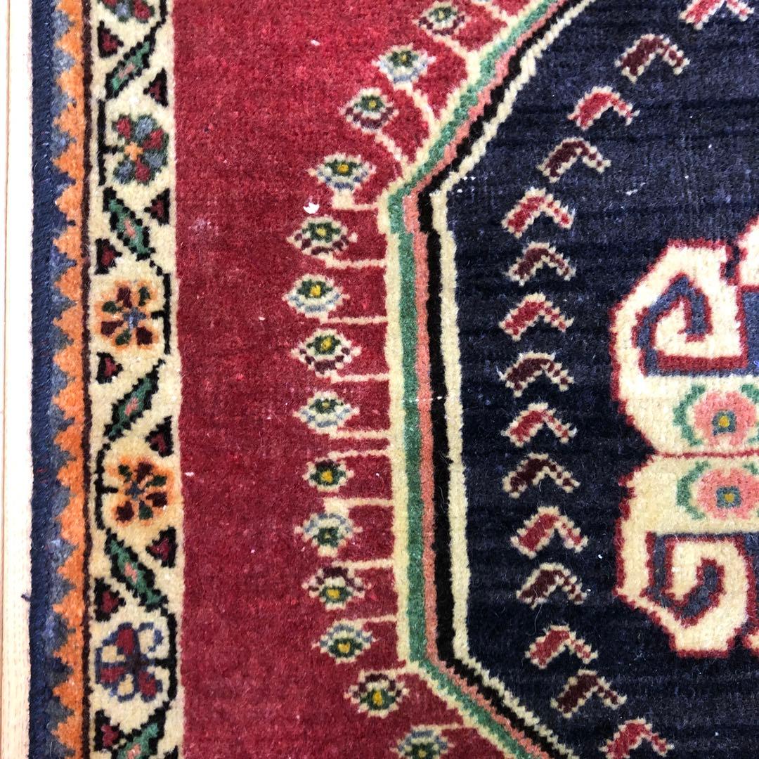 ペルシャ絨毯 ヴィンテージラグ 76×72cm 手織り オールド persia
