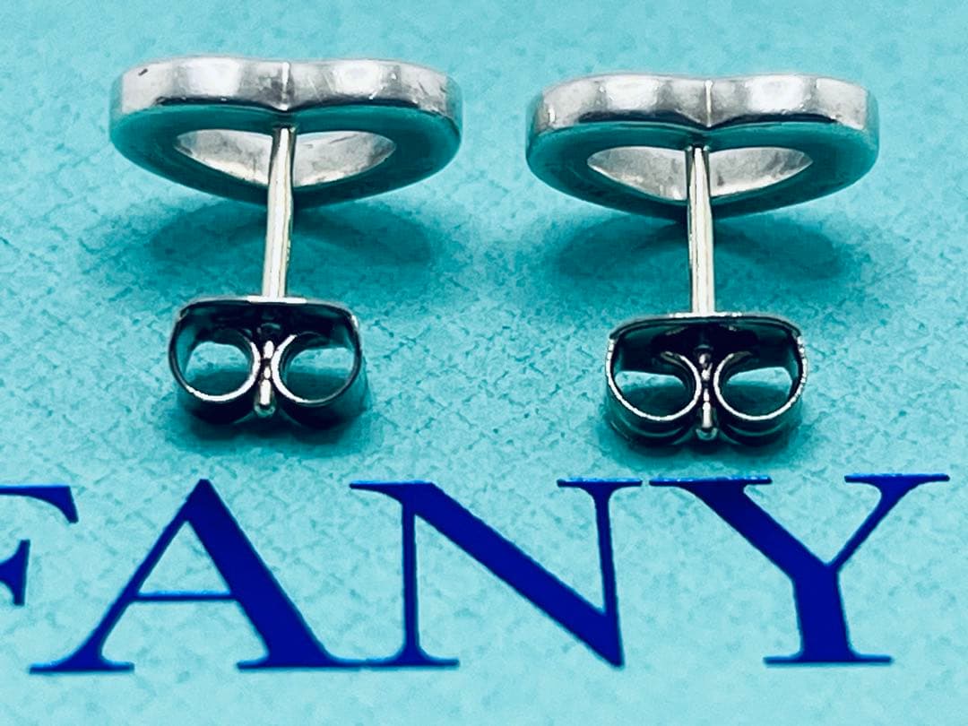 c762 ティファニー　リンク　オープンハート　スタッド　ピアス　シルバー925