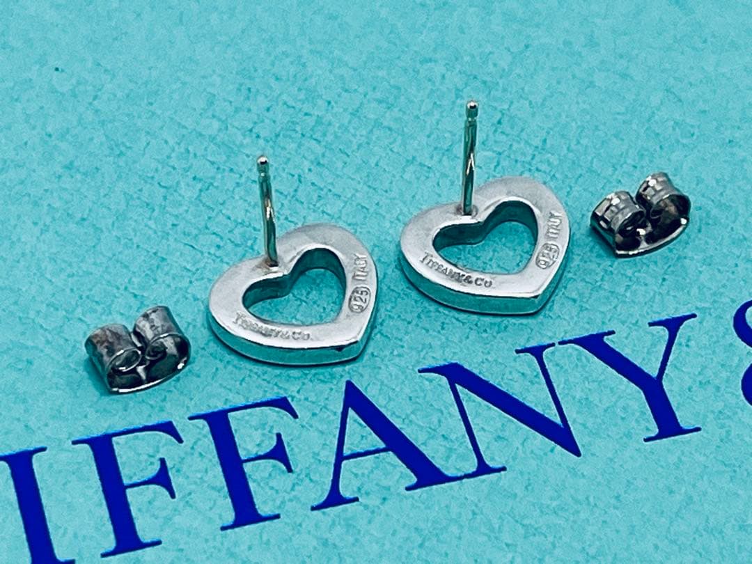 c762 ティファニー　リンク　オープンハート　スタッド　ピアス　シルバー925