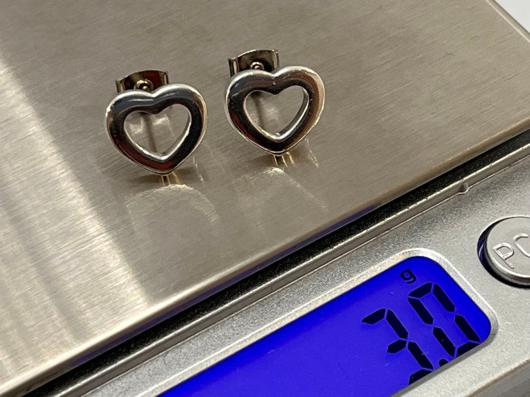 c762 ティファニー　リンク　オープンハート　スタッド　ピアス　シルバー925