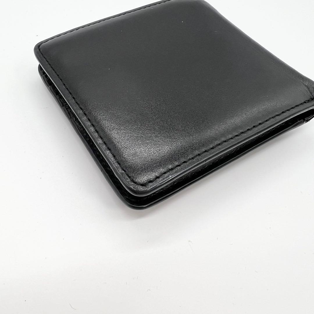 美品✨DIESEL　二つ折り財布　Dロゴ　エンボス　レザー　ブラック　近年モデル