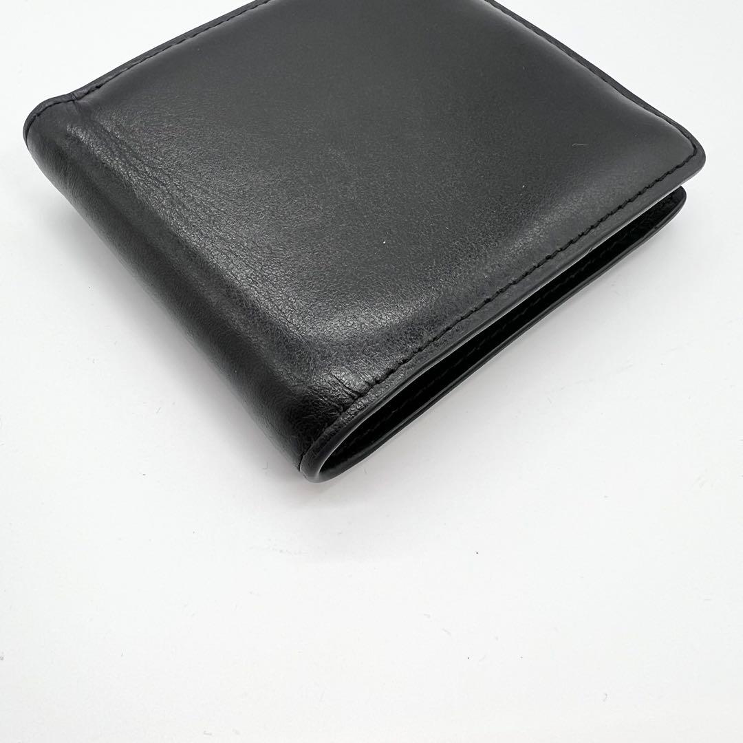 美品✨DIESEL　二つ折り財布　Dロゴ　エンボス　レザー　ブラック　近年モデル