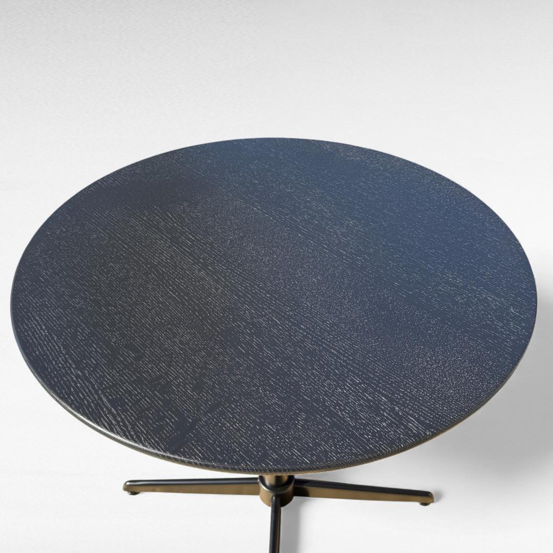 美品 ナガノインテリア レッドオーク材 DT629-3S 円形テーブル 幅75