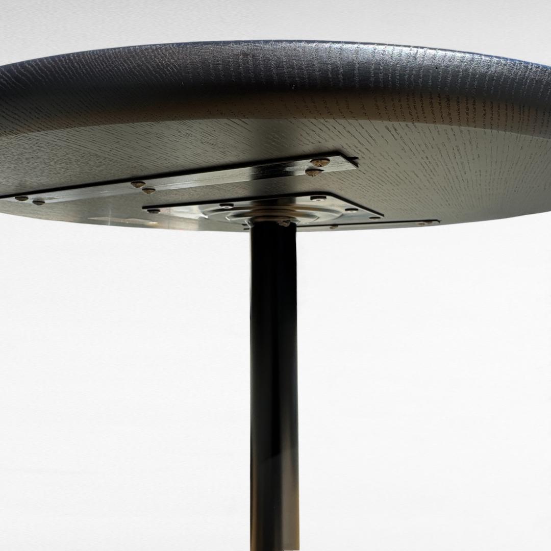 美品 ナガノインテリア レッドオーク材 DT629-3S 円形テーブル 幅75