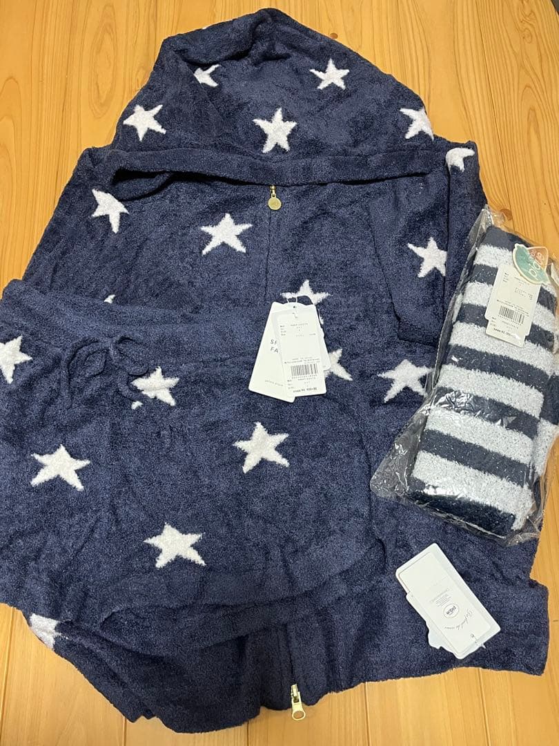 新品　ジェラートピケ　星柄ルームウェアセット スター柄　スムーズィー