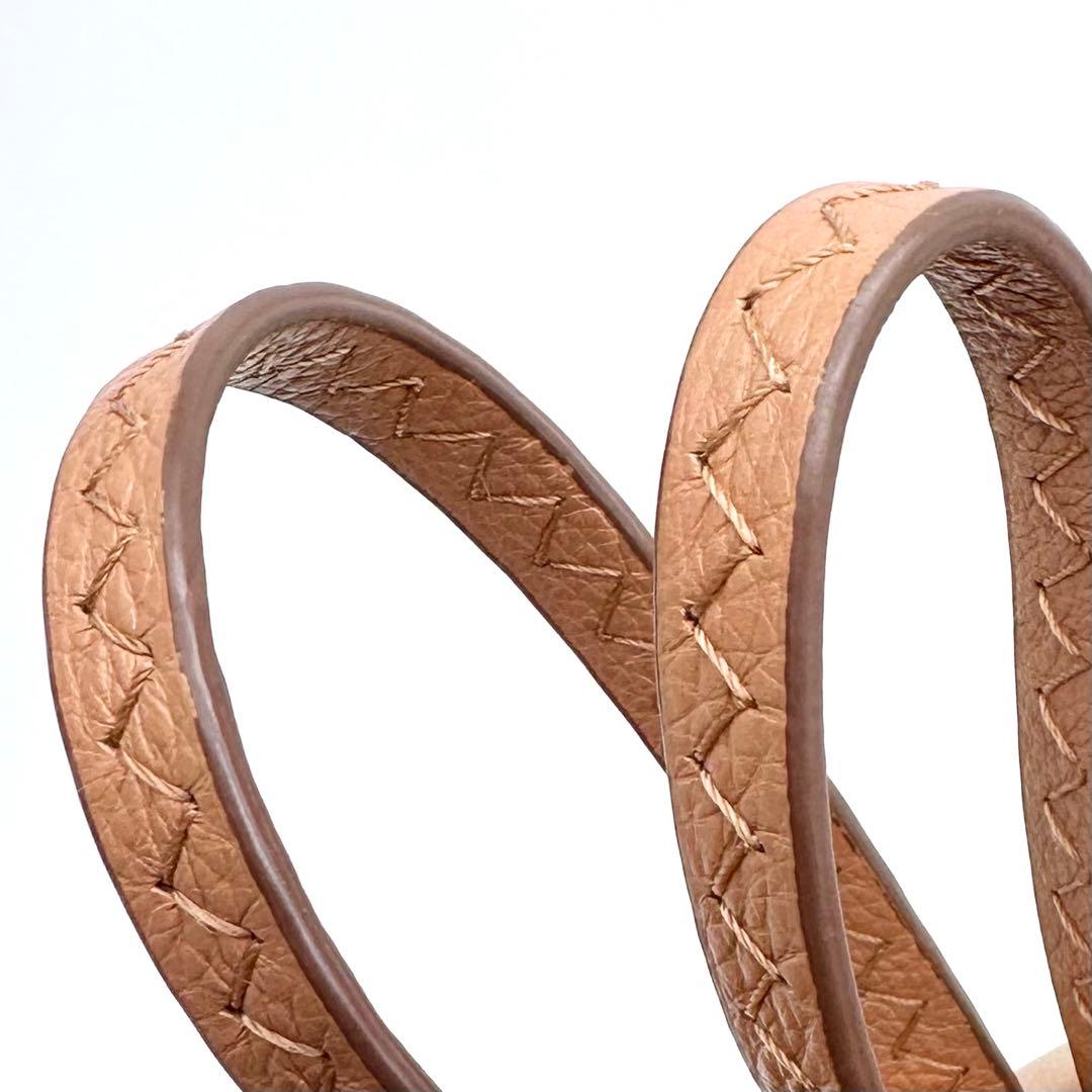 極美品✨トリーバーチ トートバッグ しぼ革 ボンボンチャーム ブラウン系 A4◎