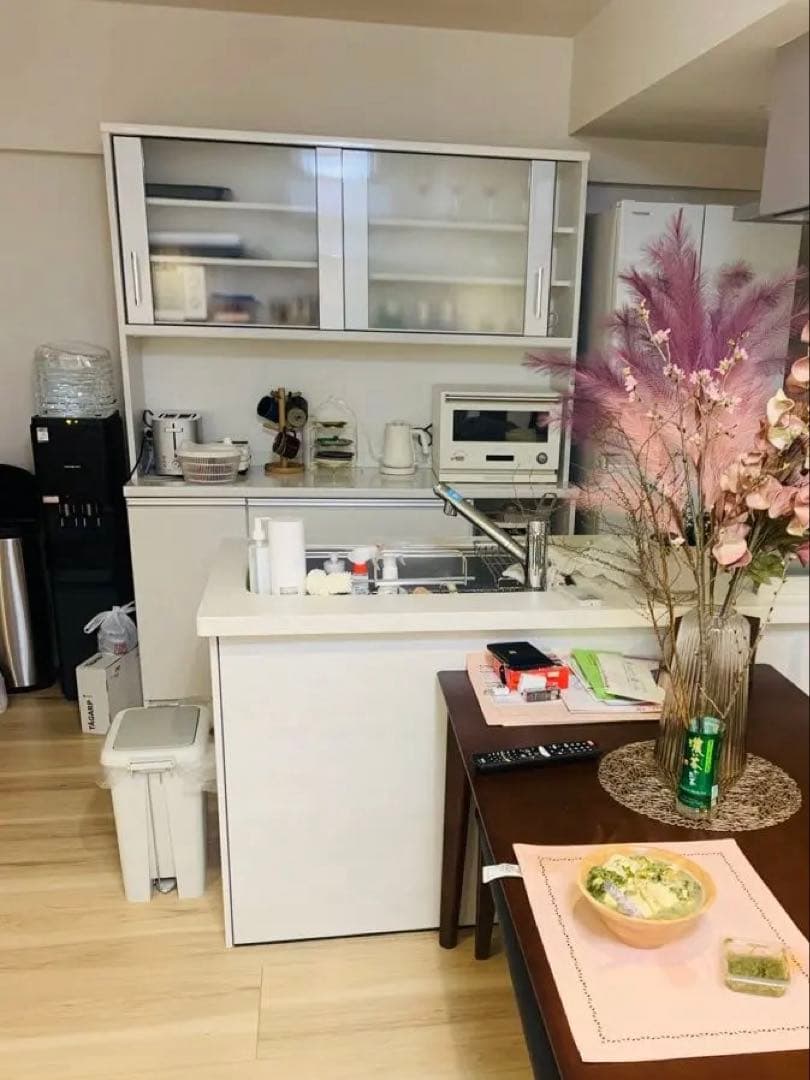 木製キッチンカウンター 中型 シンプルデザイン