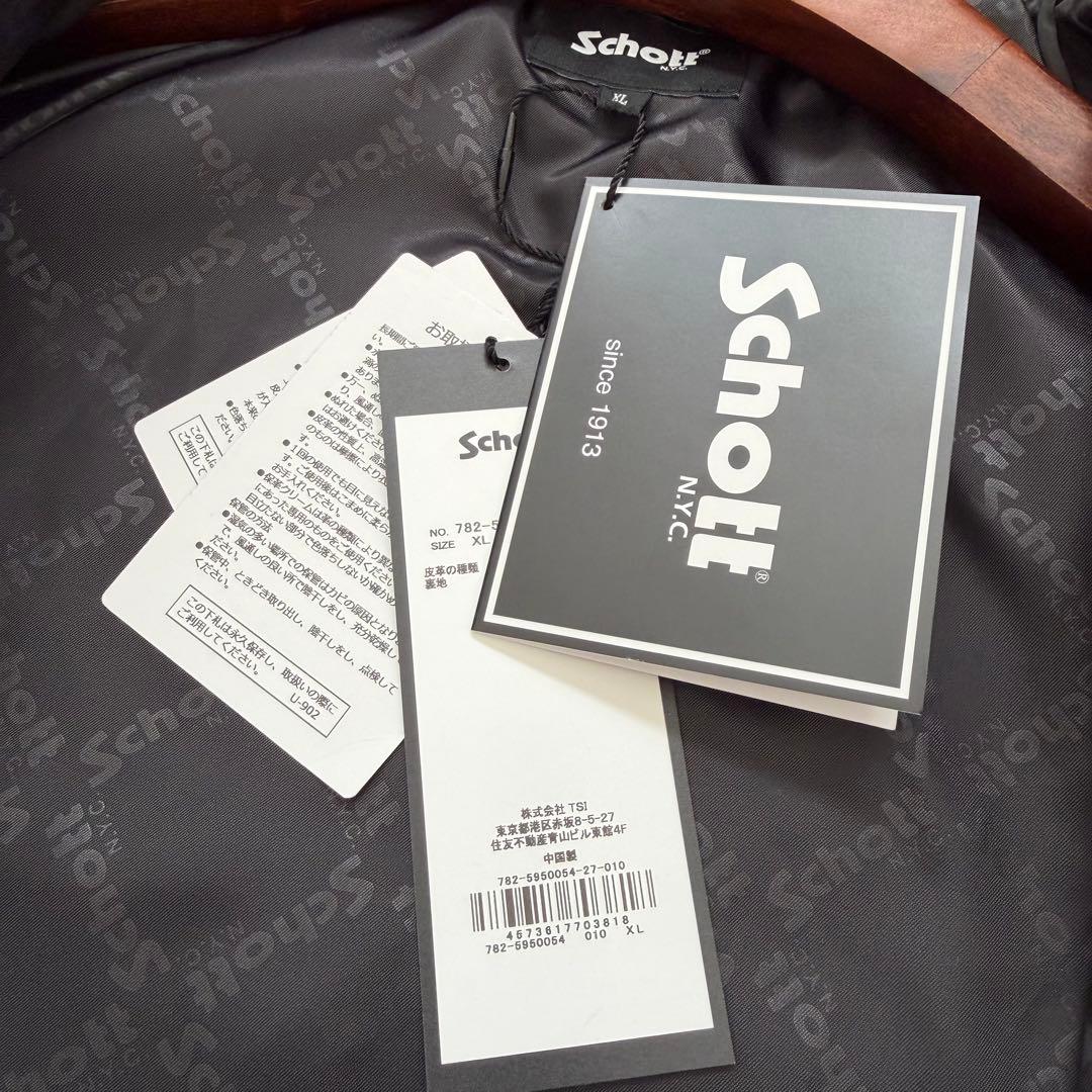 新品 25AW SCHOTT レザーコーチジャケット XL