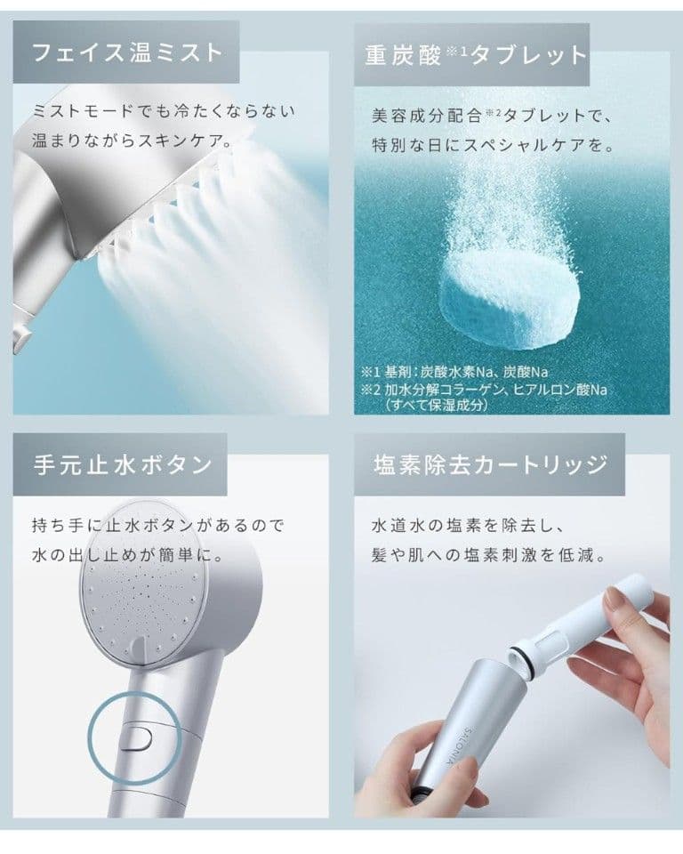 SALONIA ファインバブルクリア シャワーヘッド シルバー