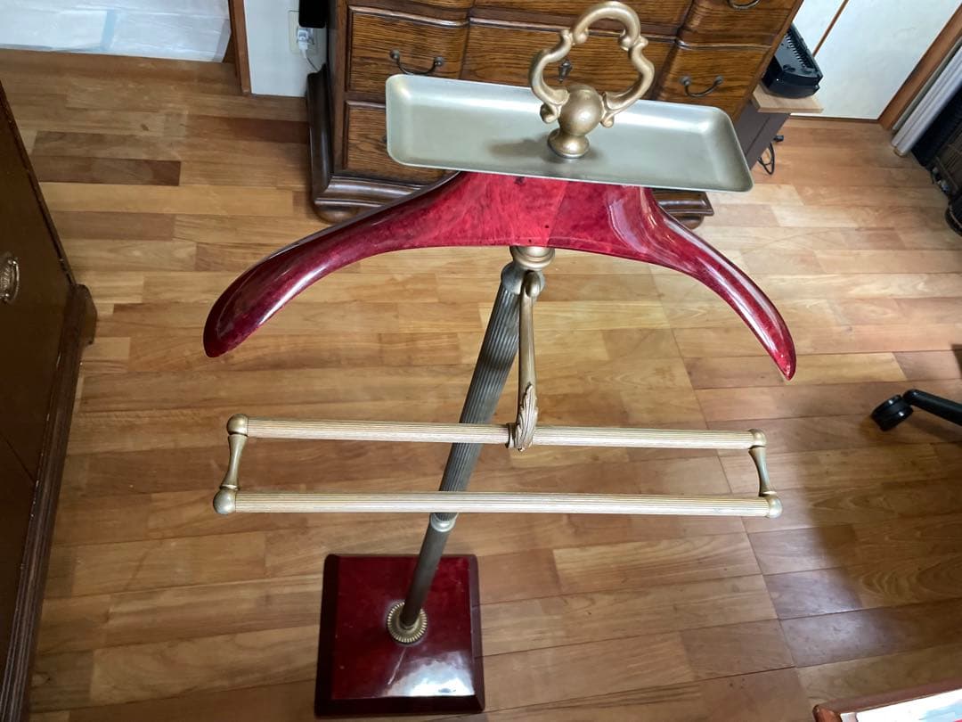 イタリア製 バーガンディ色ハンガースタンド