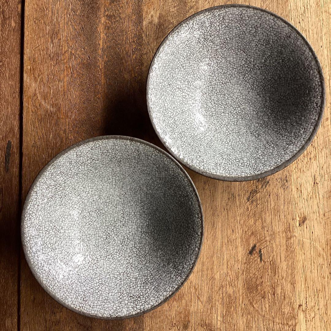 たくです。新品美濃焼　光沢かいらぎ黒渕　浅鉢丼・ミニカレー皿10枚セット