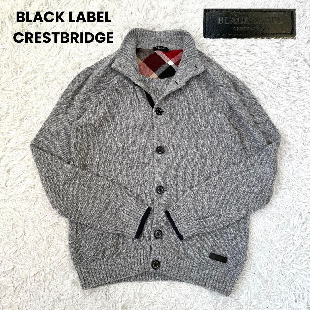 【美品✨】ブラックレーベルクレストブリッジ ニットカーディガン グレー 希少LL