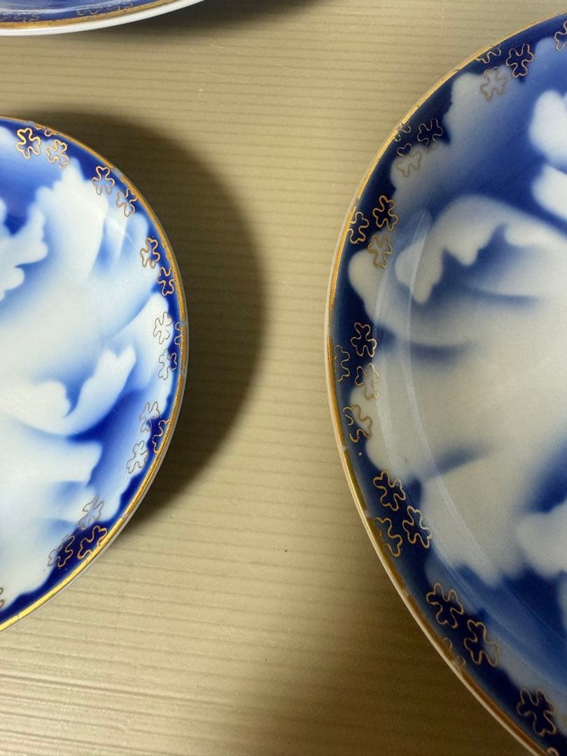 2315 深川製磁　牡丹金ミル　大皿1客　中皿4客　小皿5客
