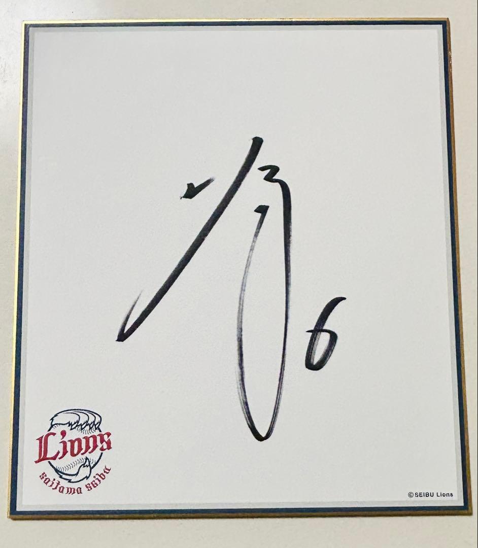 源田壮亮　埼玉西武ライオンズ　春季キャンプ　直筆サイン色紙　侍ジャパン　WBC