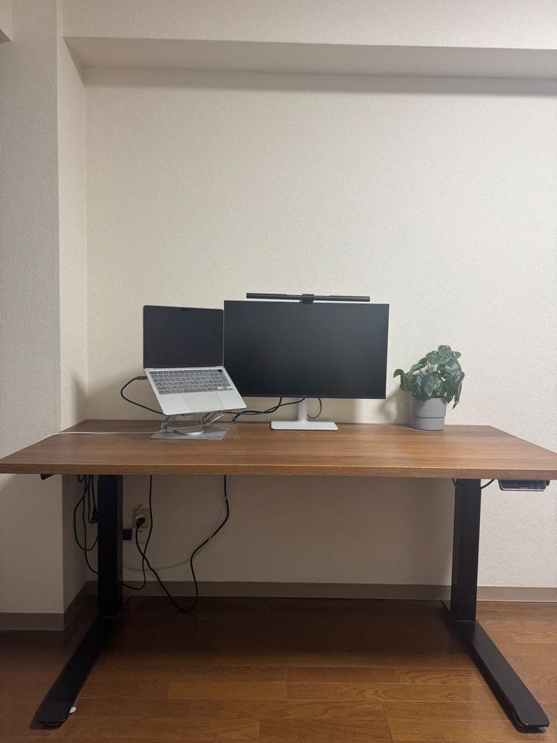 【美品】FlexiSpot電動昇降デスクE7 Pro 黒（脚+天板)