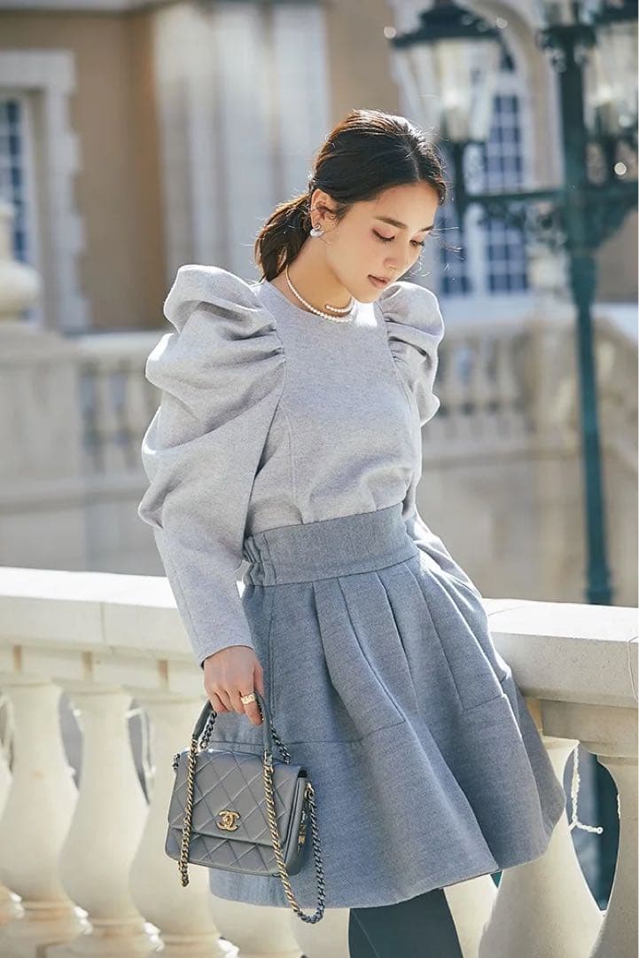 新品セブンテン☆ハイウエストキュロット☆グレー　Sサイズ