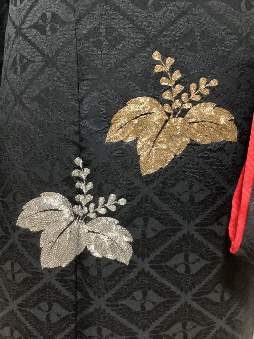 黒の二尺袖振袖レースの付いた袴2点セット トールサイズluxjewel ブランド