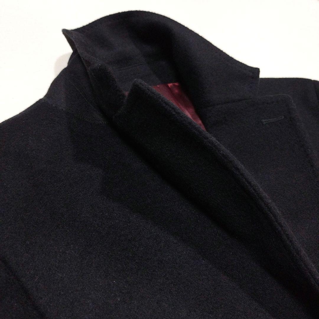 COMME CA ISM コムサイズム　アンゴラ混ウールチェスターコート　黒　M