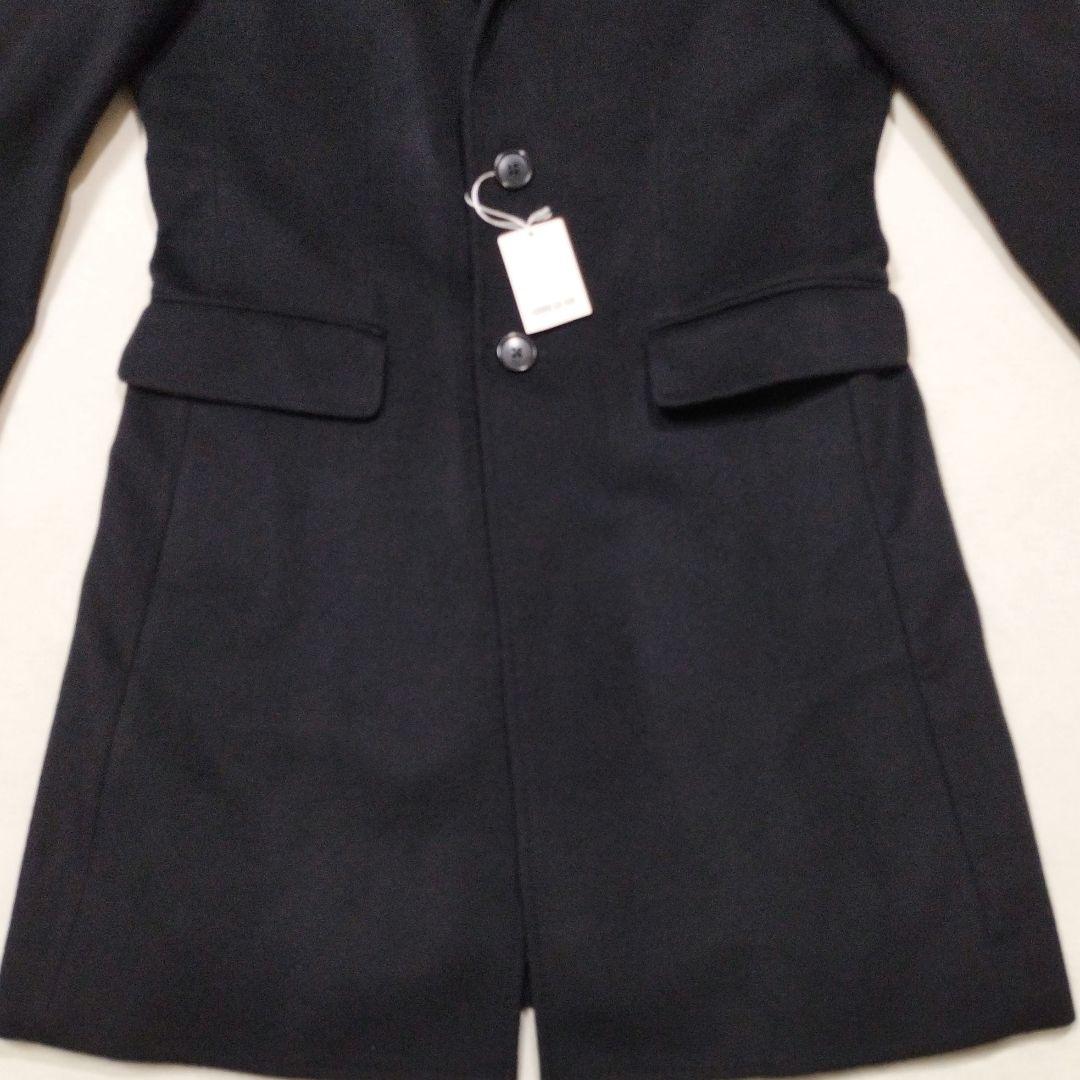 COMME CA ISM コムサイズム　アンゴラ混ウールチェスターコート　黒　M