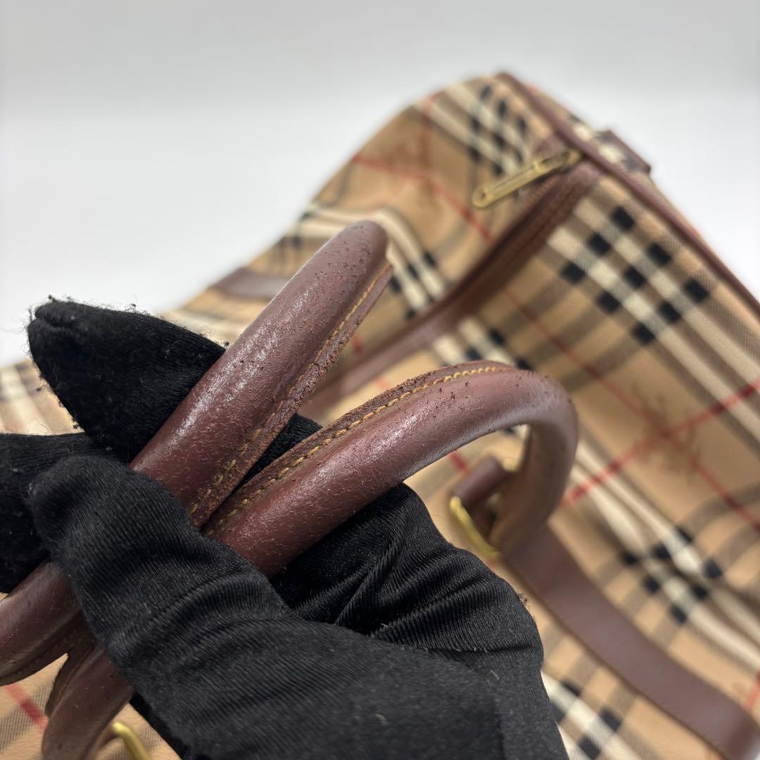 Burberrys バーバリー ノバチェック レザー ボストンバッグ PVC