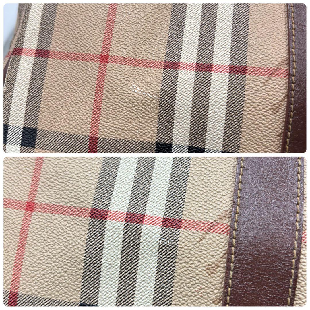 Burberrys バーバリー ノバチェック レザー ボストンバッグ PVC