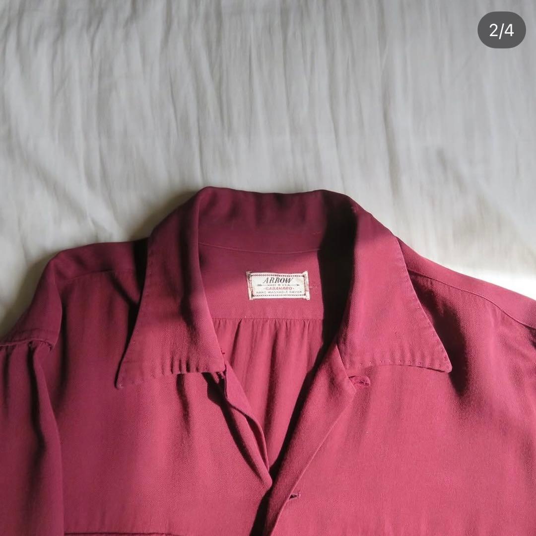 50s rayon gabardine shirts 【ARROW】
