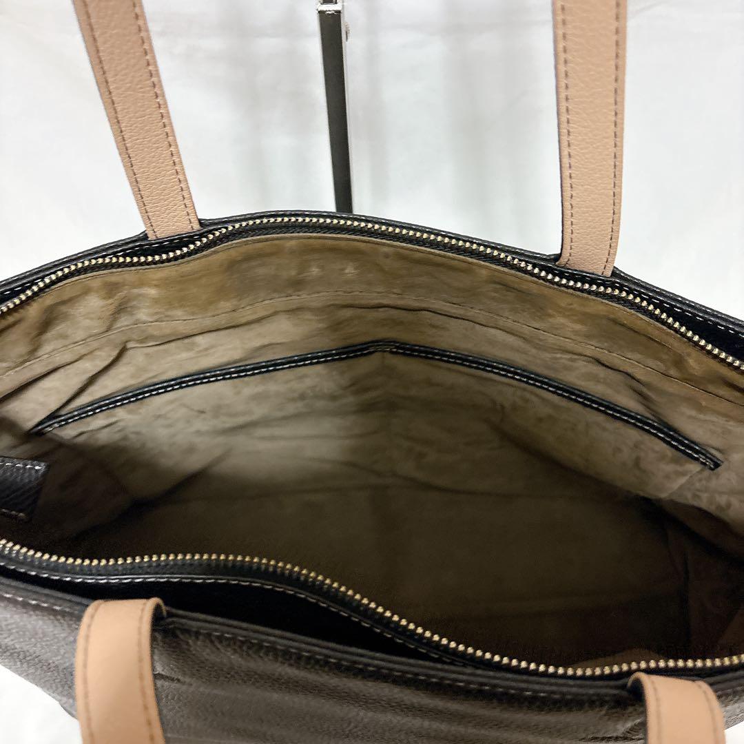 【希少】グリーンレーベルリラクシング レザー ブラック トートバッグ A4