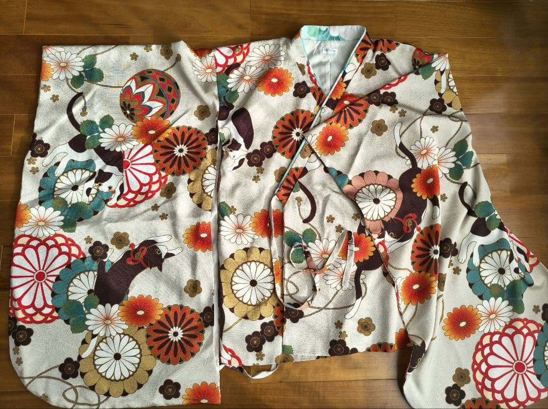 専用　キャサリンコテージ　袴　160 砂色手毬猫×濃茶袴　収納袋付