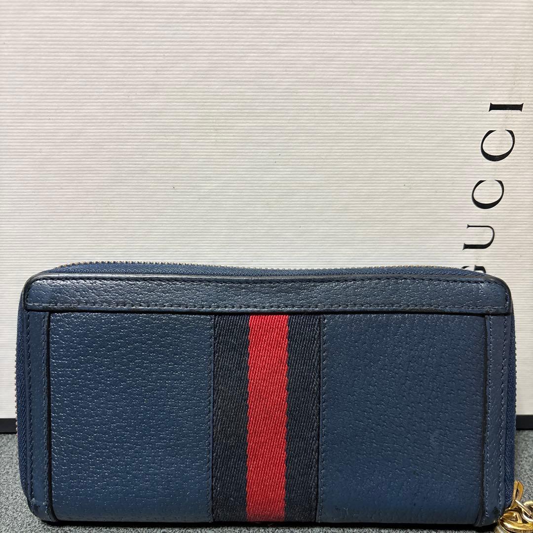 GUCCI ネイビー 長財布 GGロゴ