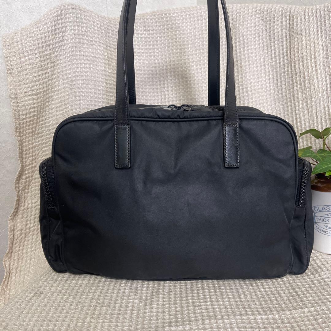 ◇ PRADA プラダ トートバッグ ナイロン×レザー ブラック ◇